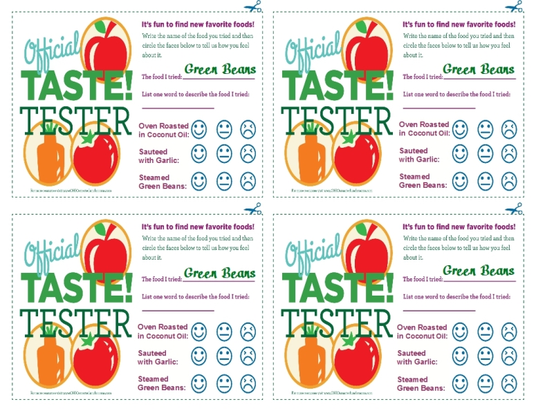 taste tester card for green beans jpeg